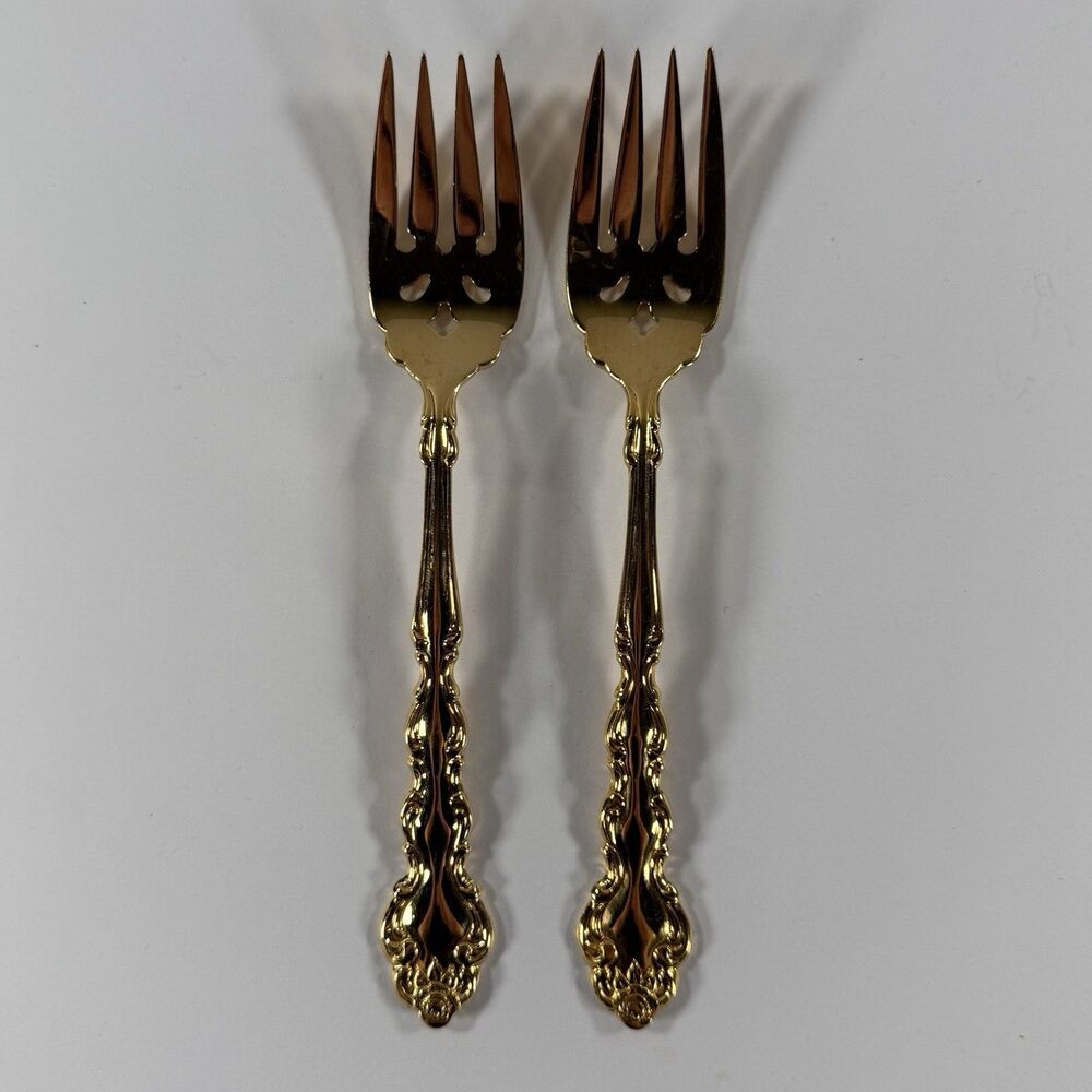 Oneida Community GOLD BEETHOVEN Set of 2 Salad Forks Flatware Replacements